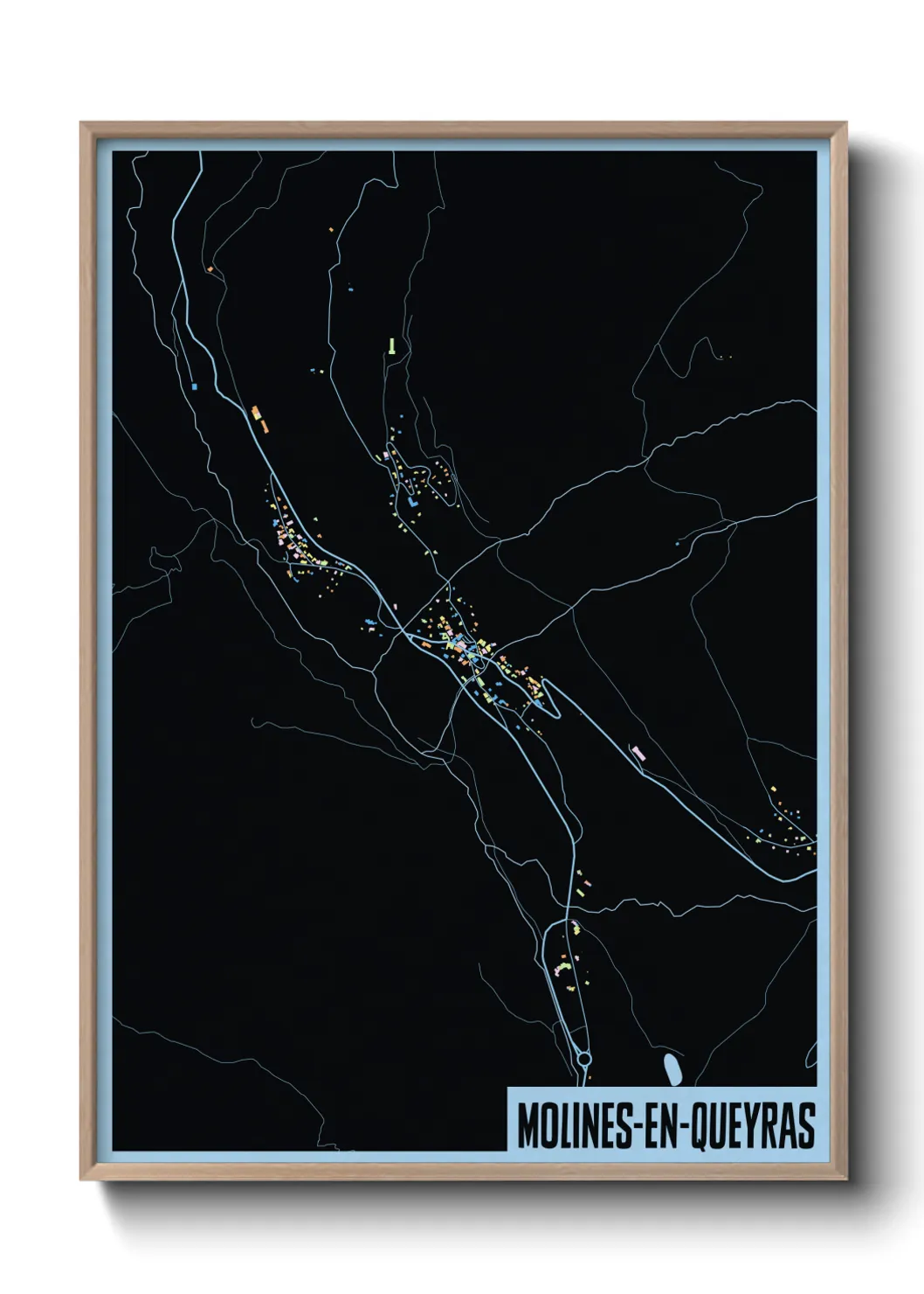 Une affiche de carte sur Molines-en-Queyras