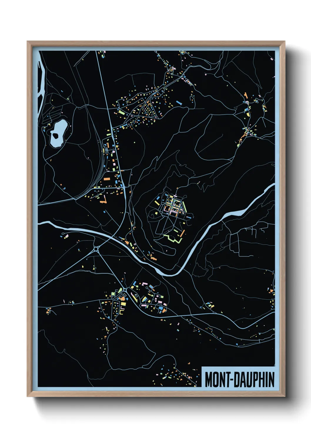 Une affiche de carte sur Mont-Dauphin
