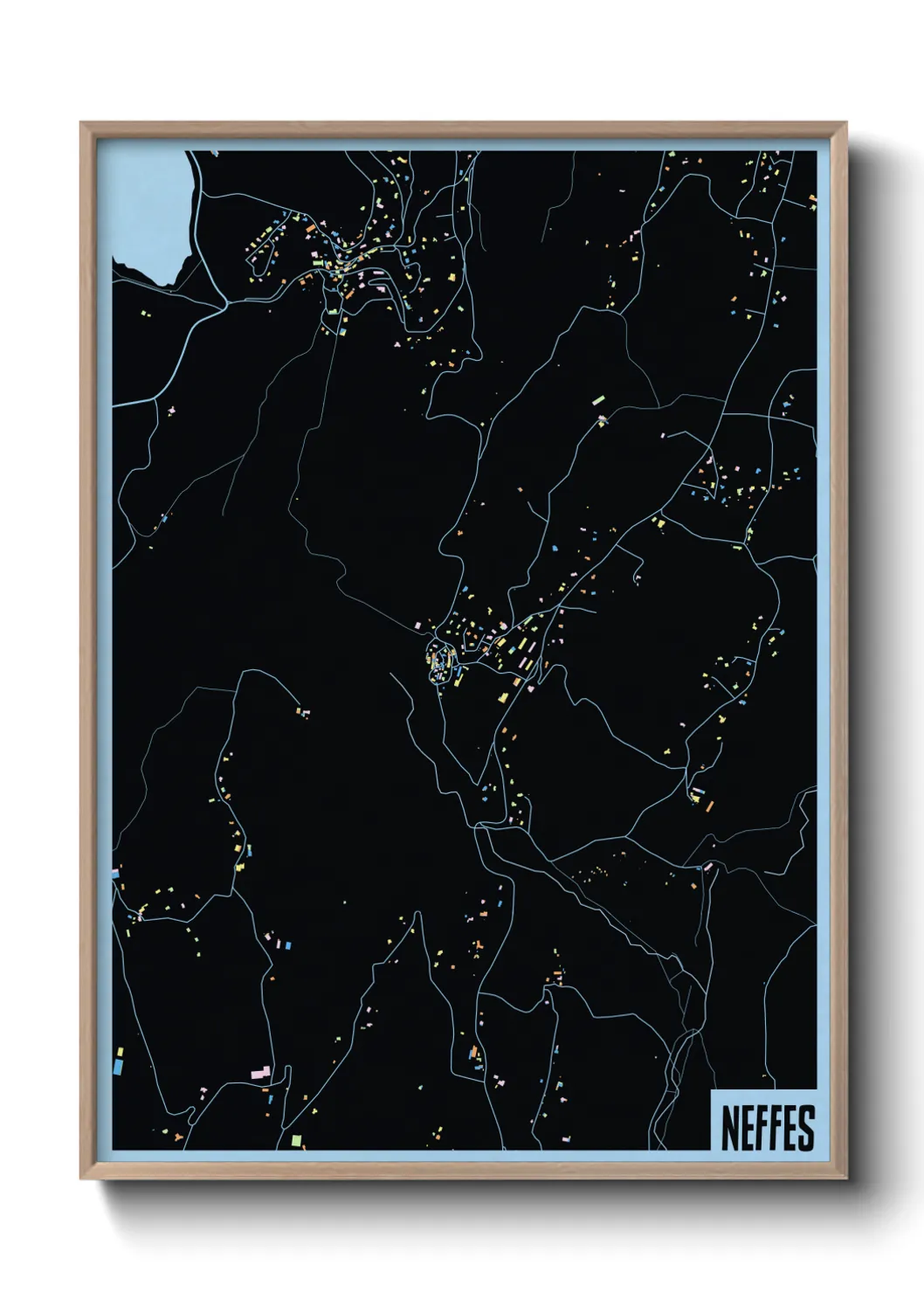 Une affiche de carte sur Neffes