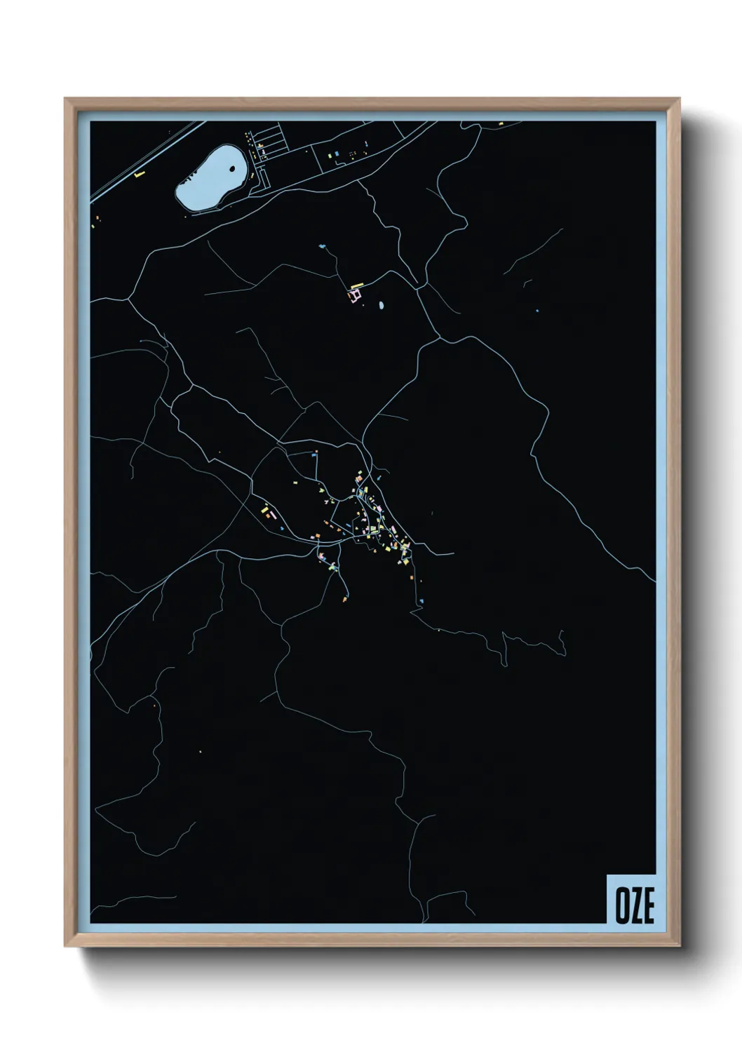 Une affiche de carte sur Oze