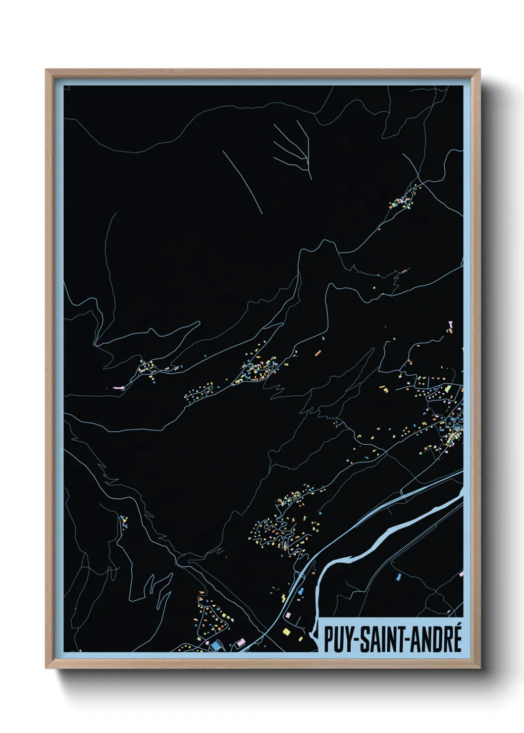 Une affiche de carte sur Puy-Saint-André