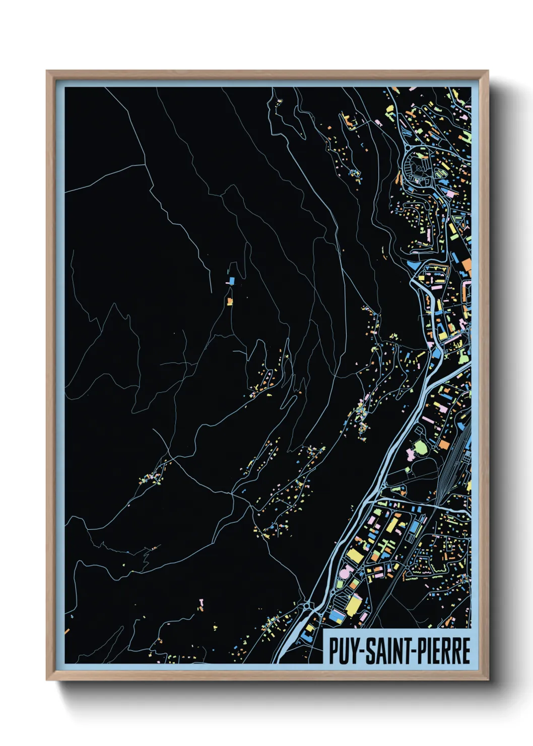 Une affiche de carte sur Puy-Saint-Pierre