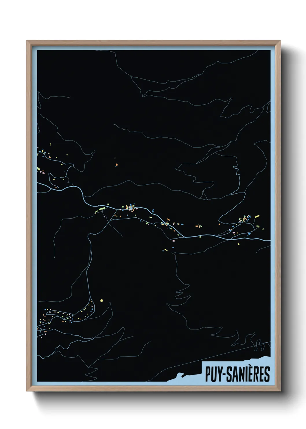 Une affiche de carte sur Puy-Sanières