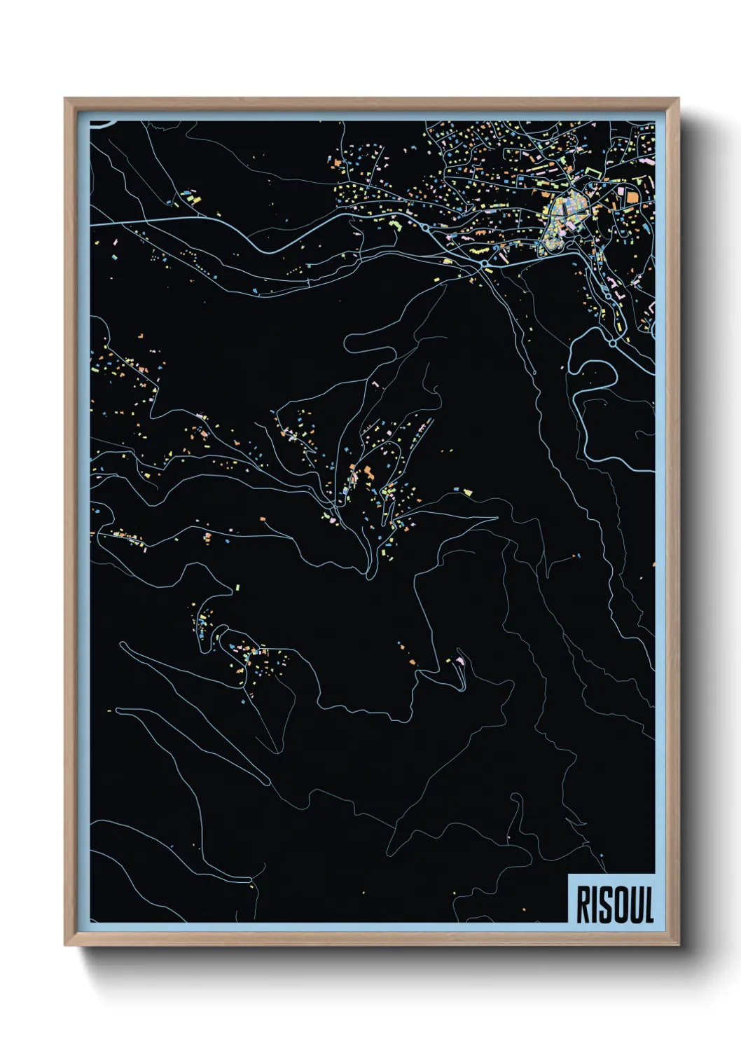 Une affiche de carte sur Risoul