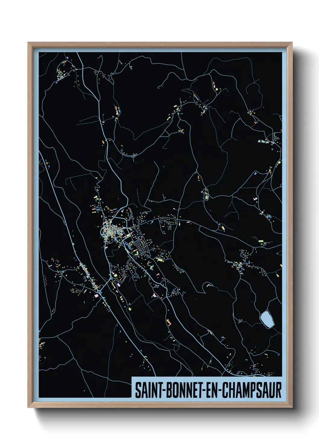 Une affiche de carte sur Saint-Bonnet-en-Champsaur