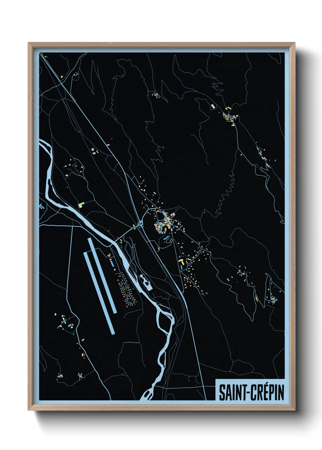 Une affiche de carte sur Saint-Crépin