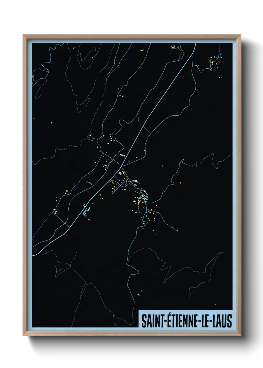 Une affiche de carte sur Saint-Étienne-le-Laus