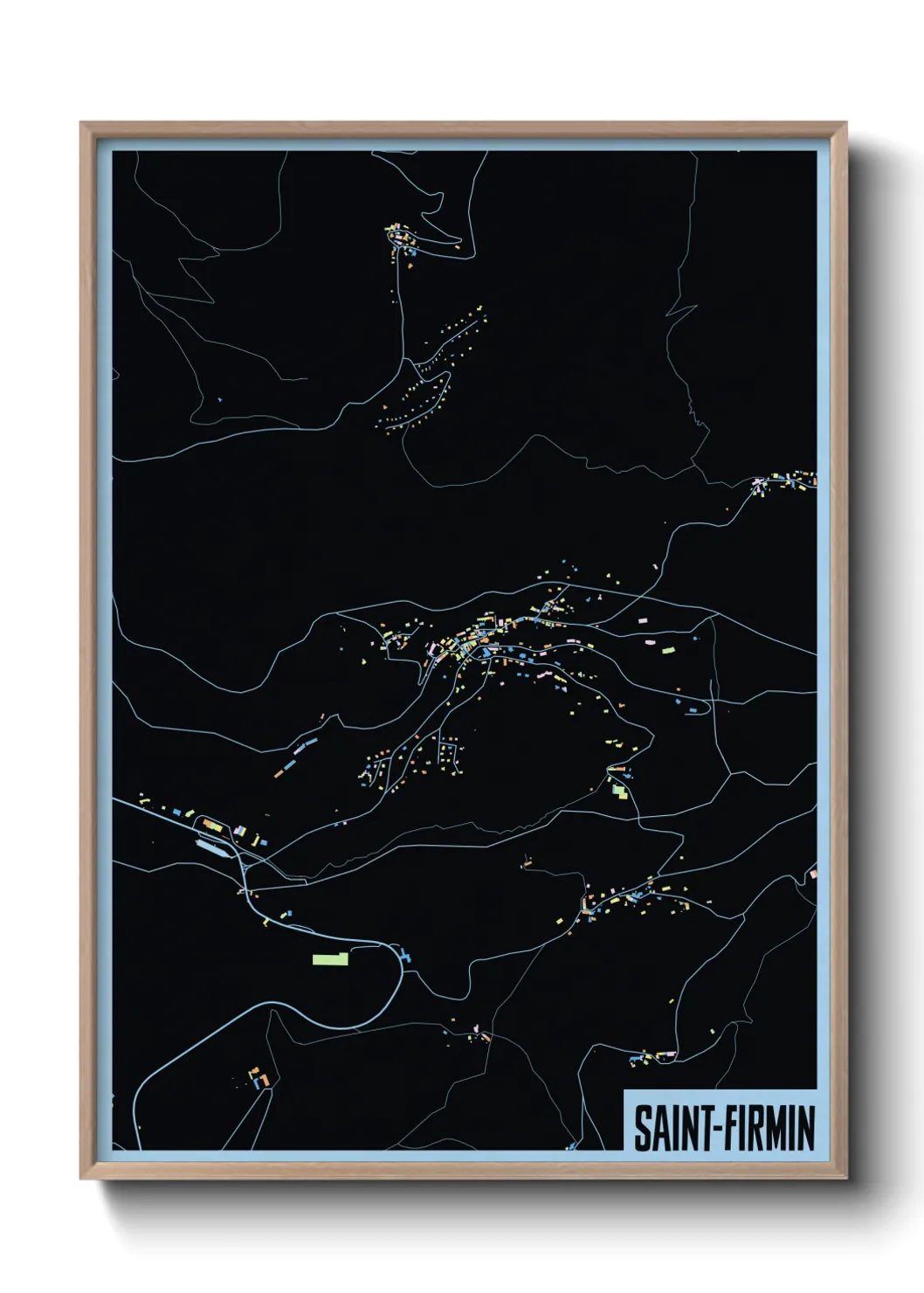 Une affiche de carte sur Saint-Firmin