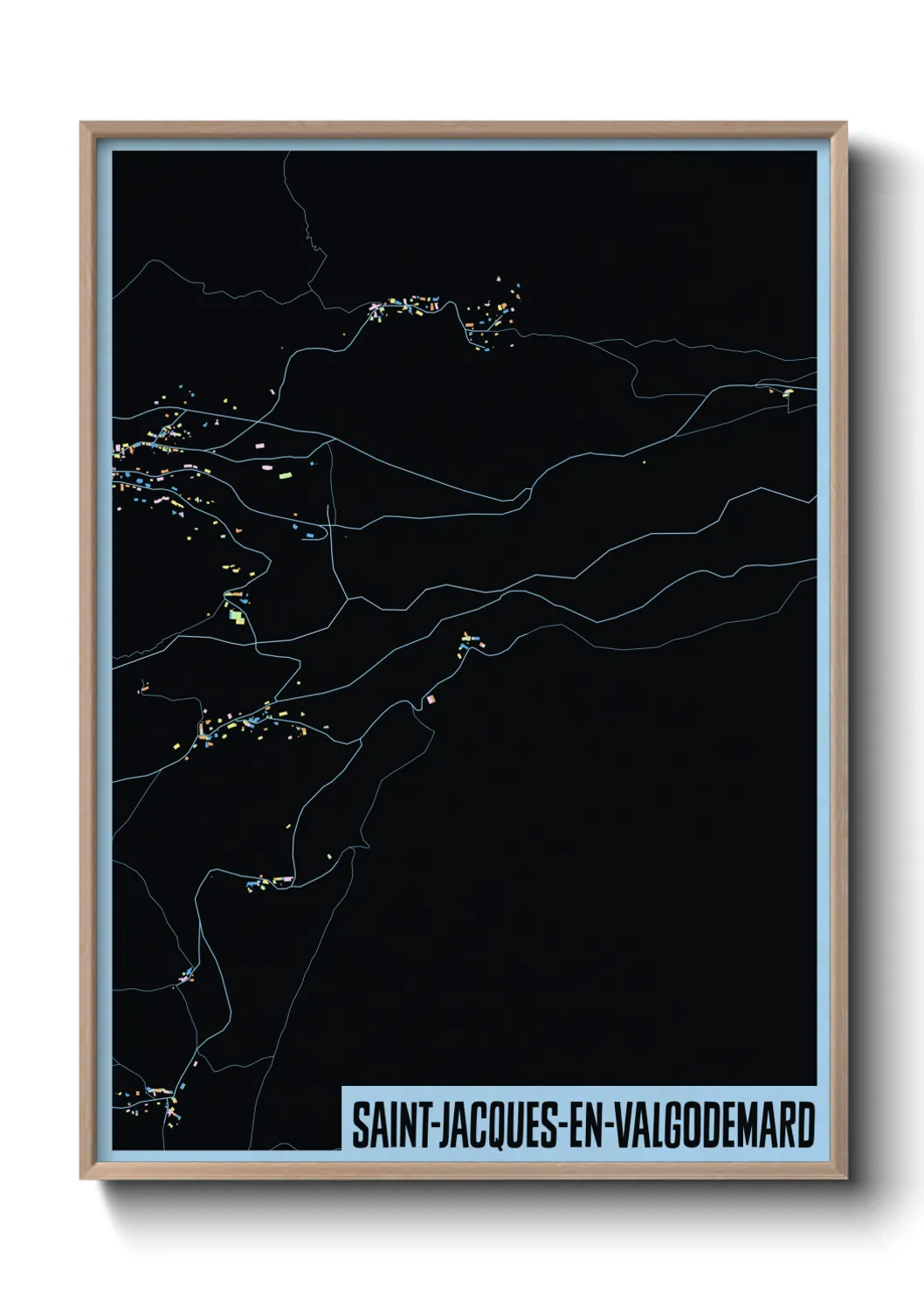 Une affiche de carte sur Saint-Jacques-en-Valgodemard