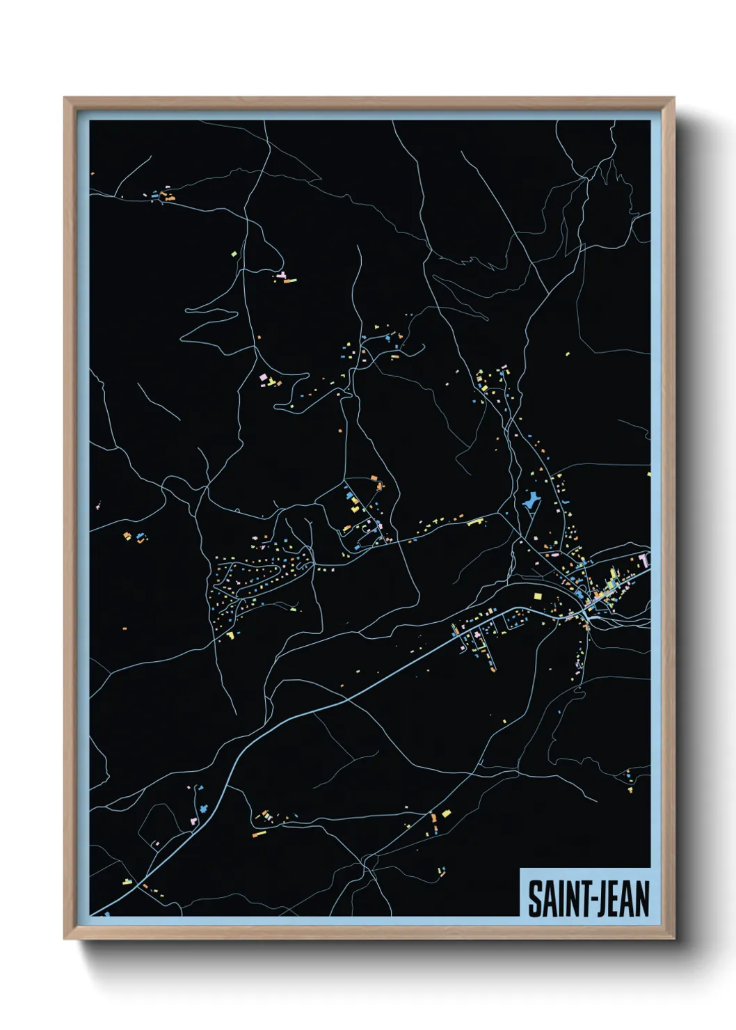 Une affiche de carte sur Saint-Jean