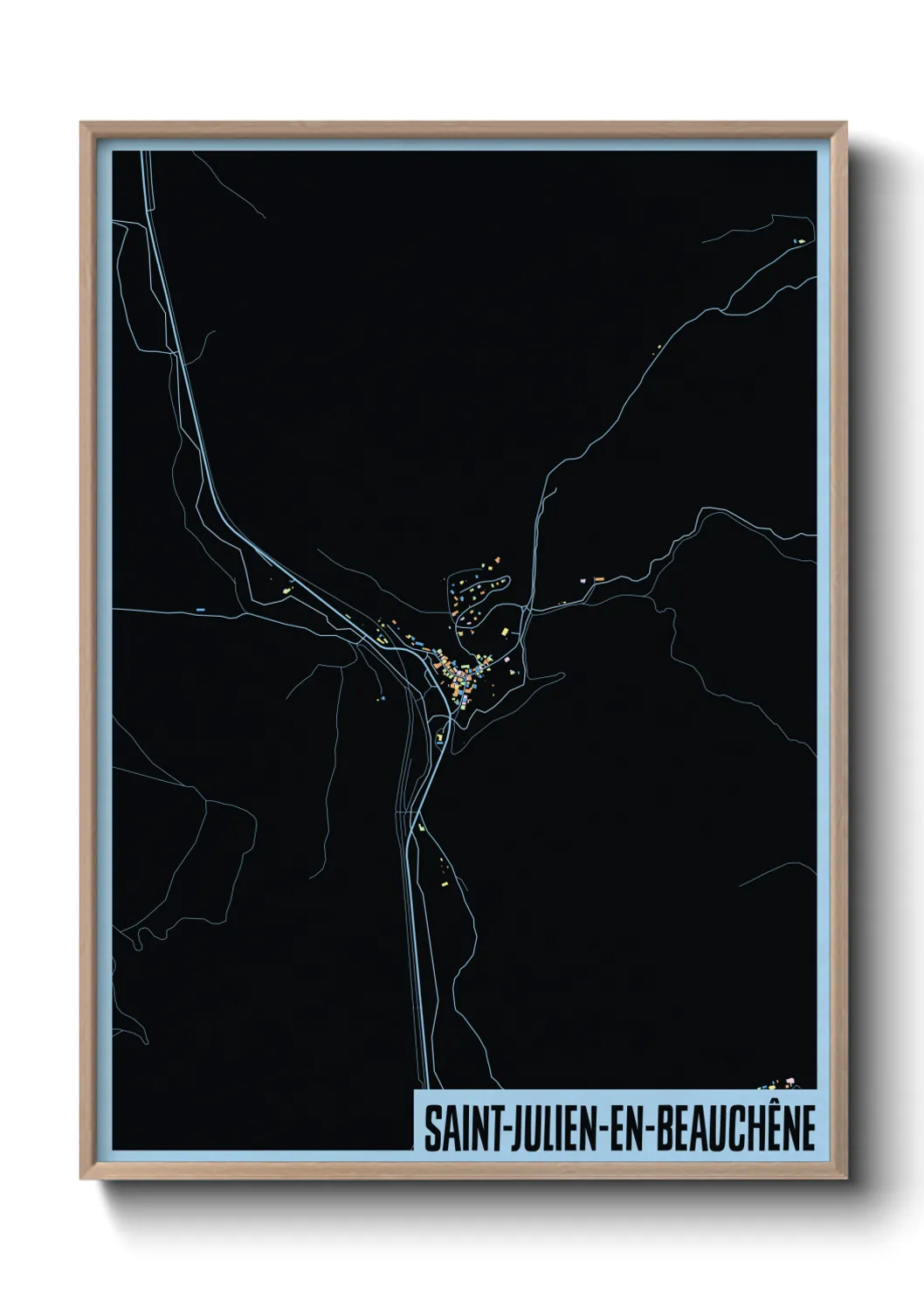 Une affiche de carte sur Saint-Julien-en-Beauchêne