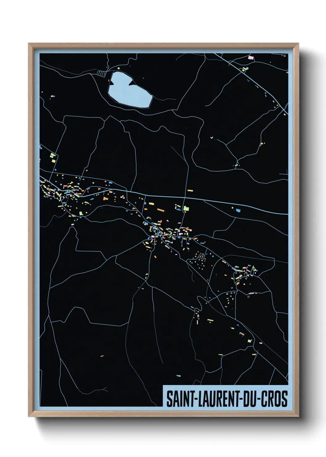 Une affiche de carte sur Saint-Laurent-du-Cros