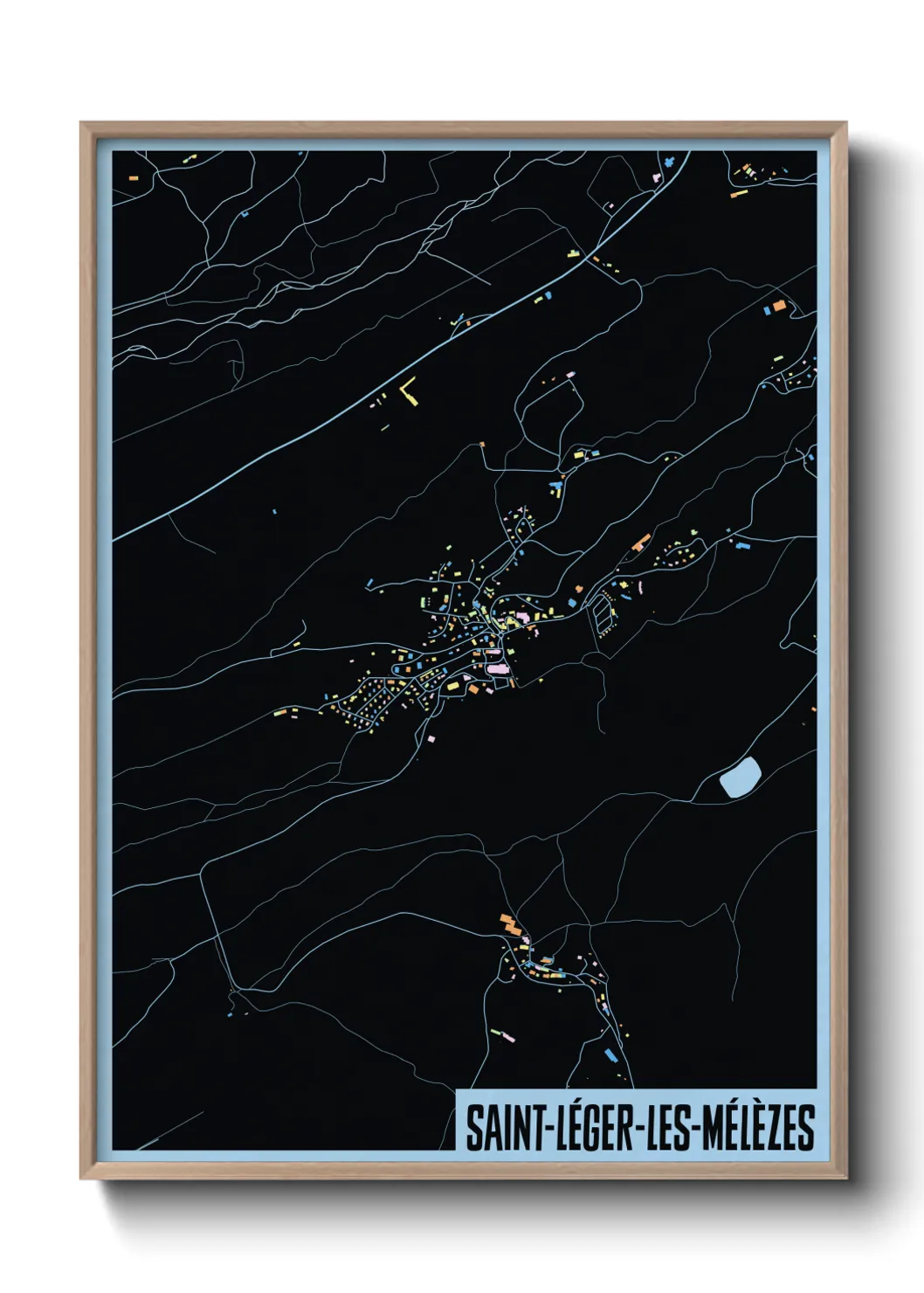 Une affiche de carte sur Saint-Léger-les-Mélèzes