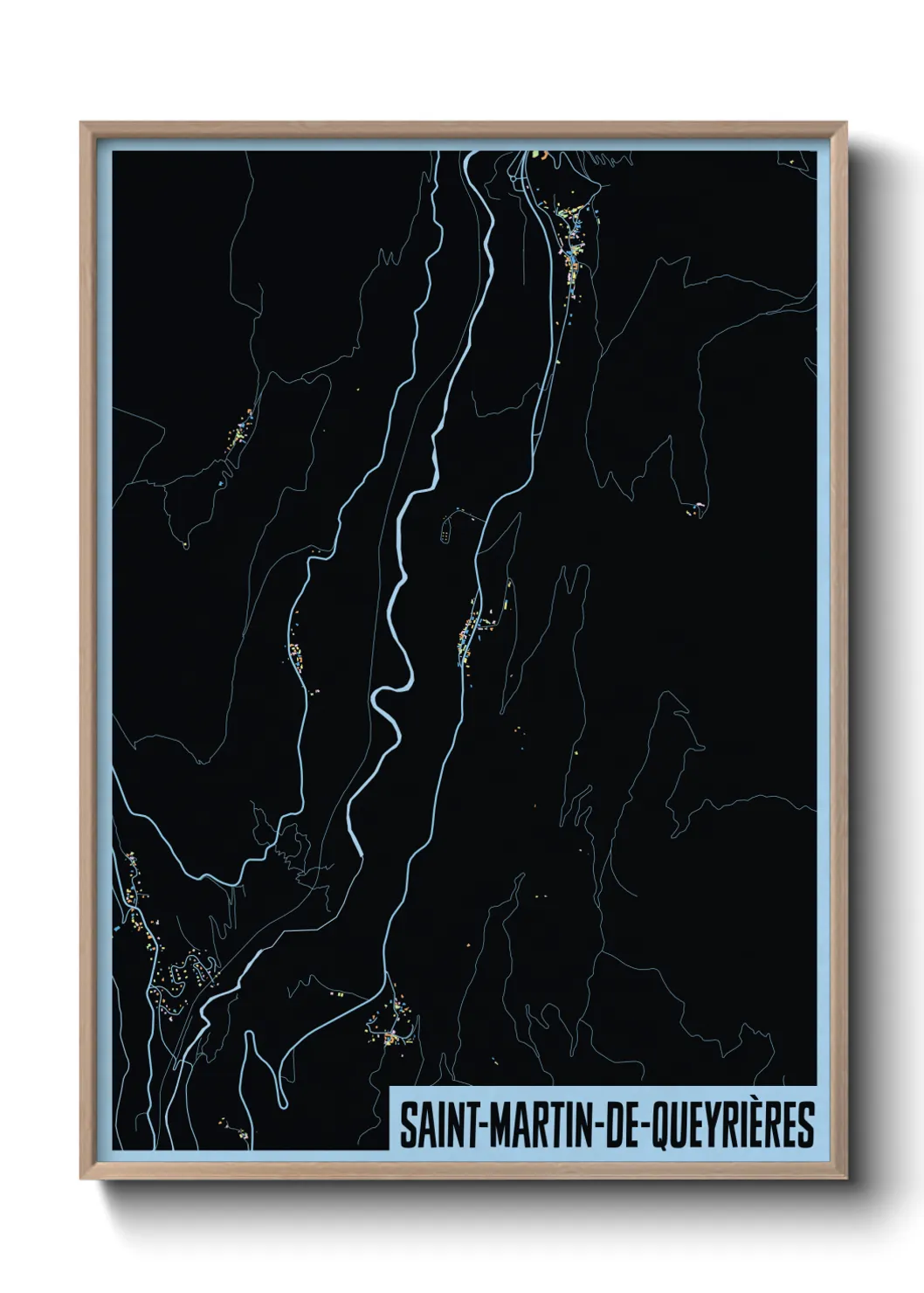 Une affiche de carte sur Saint-Martin-de-Queyrières