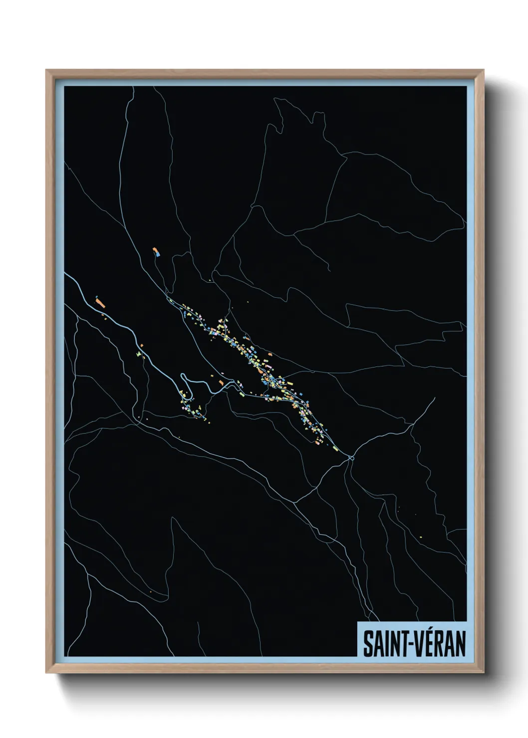 Une affiche de carte sur Saint-Véran