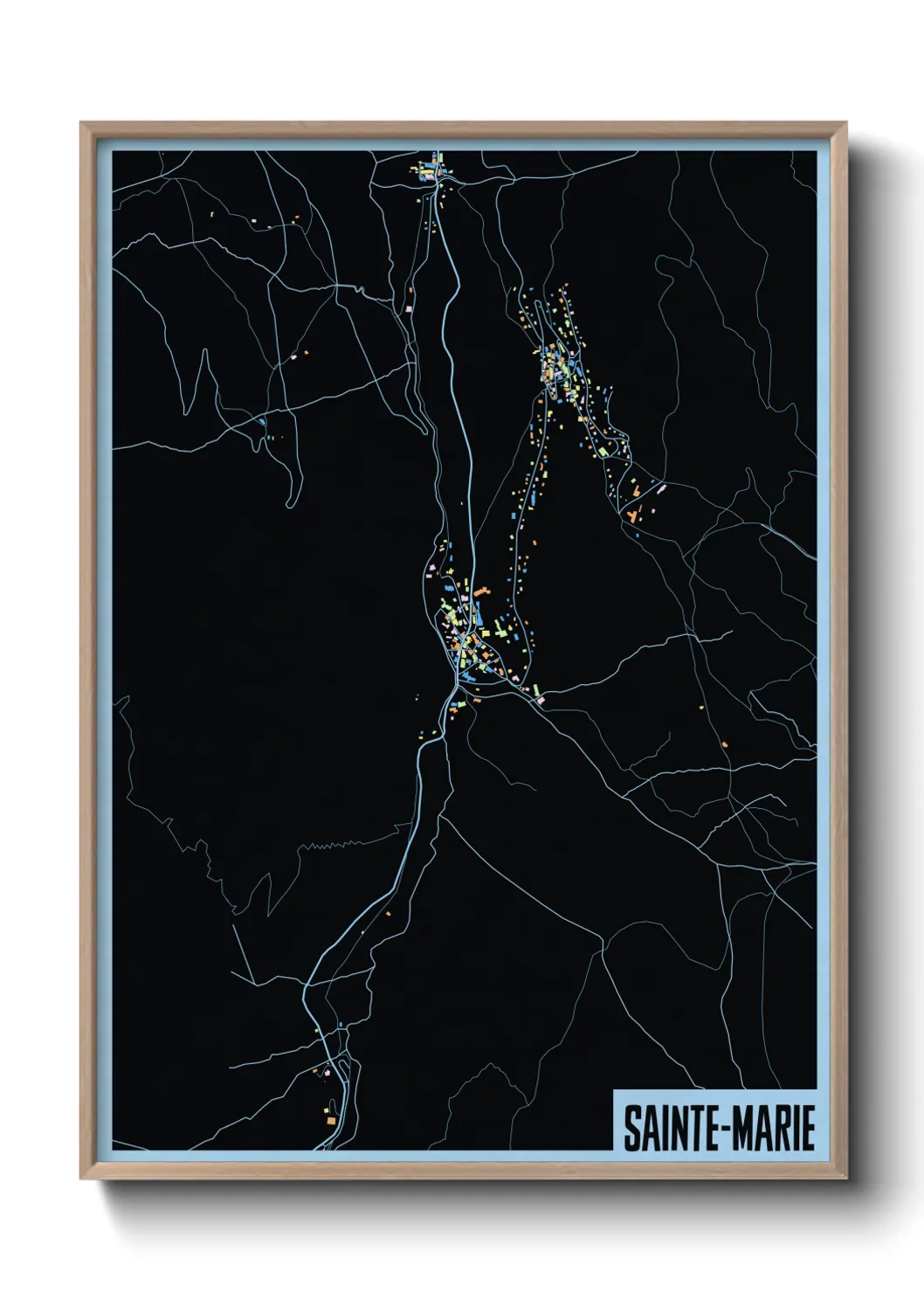 Une affiche de carte sur Sainte-Marie