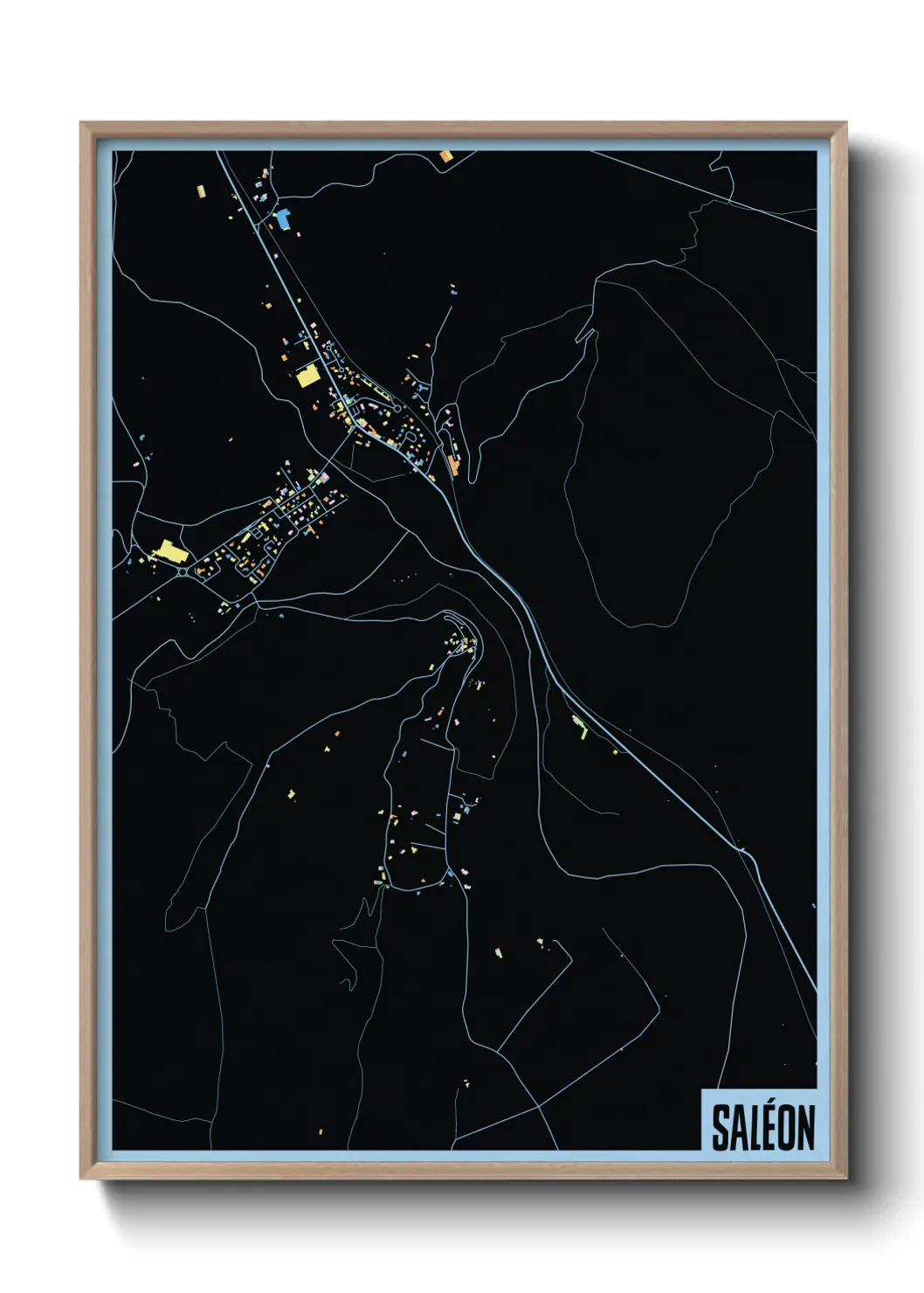 Une affiche de carte sur Saléon