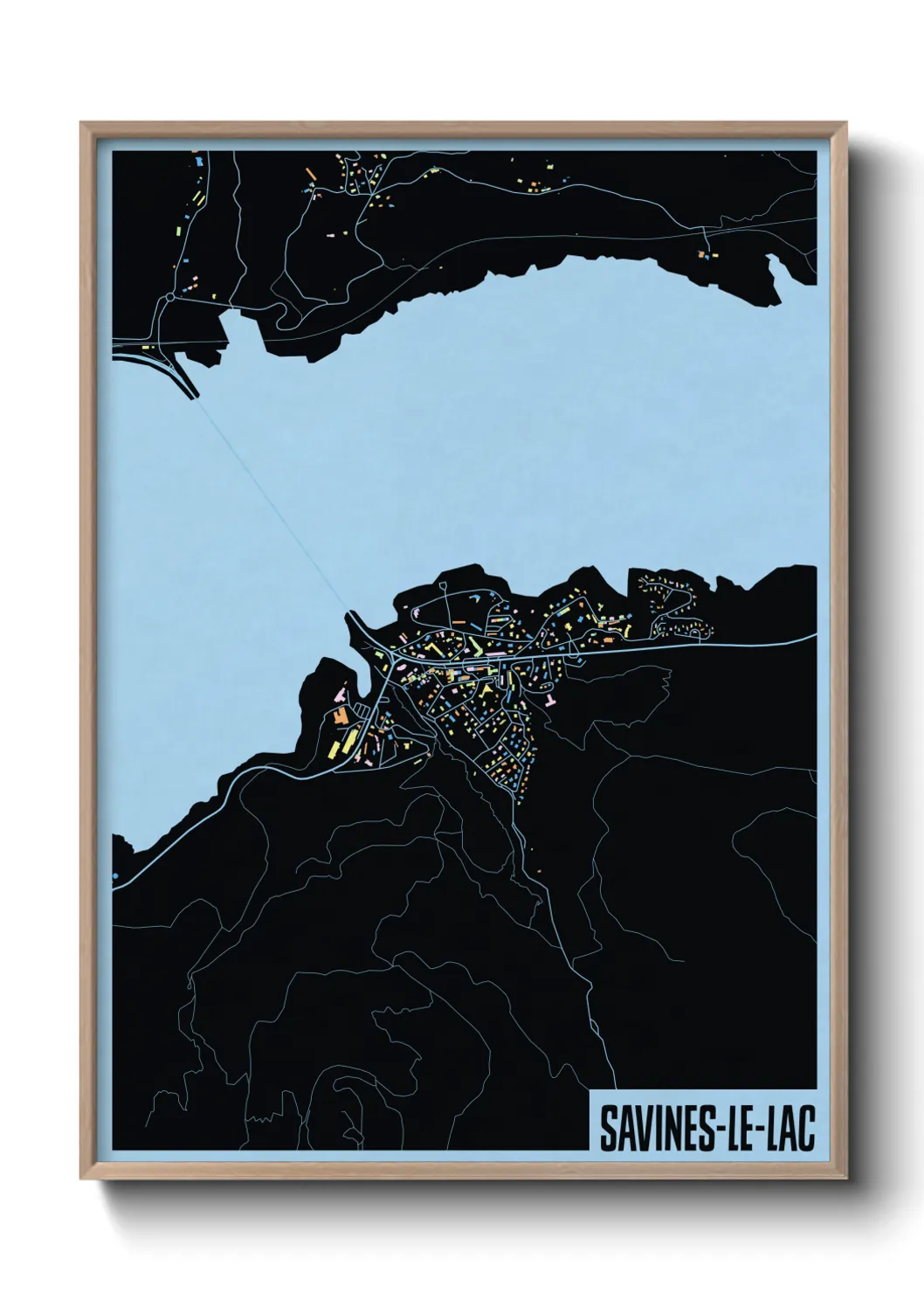 Une affiche de carte sur Savines-le-Lac
