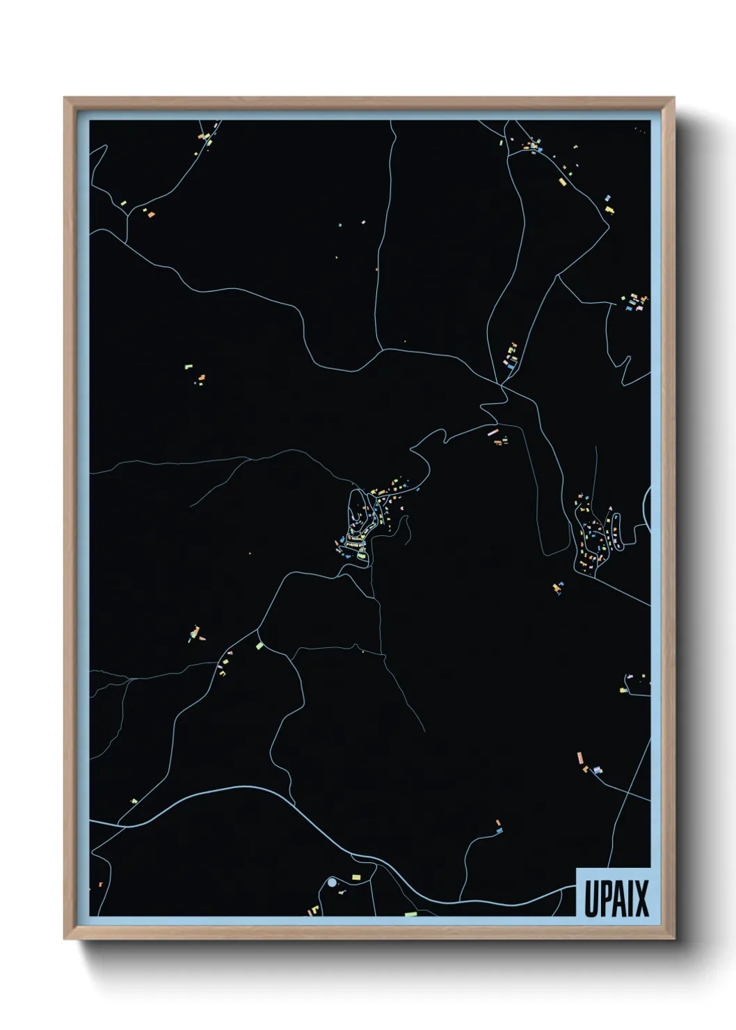 Une affiche de carte sur Upaix