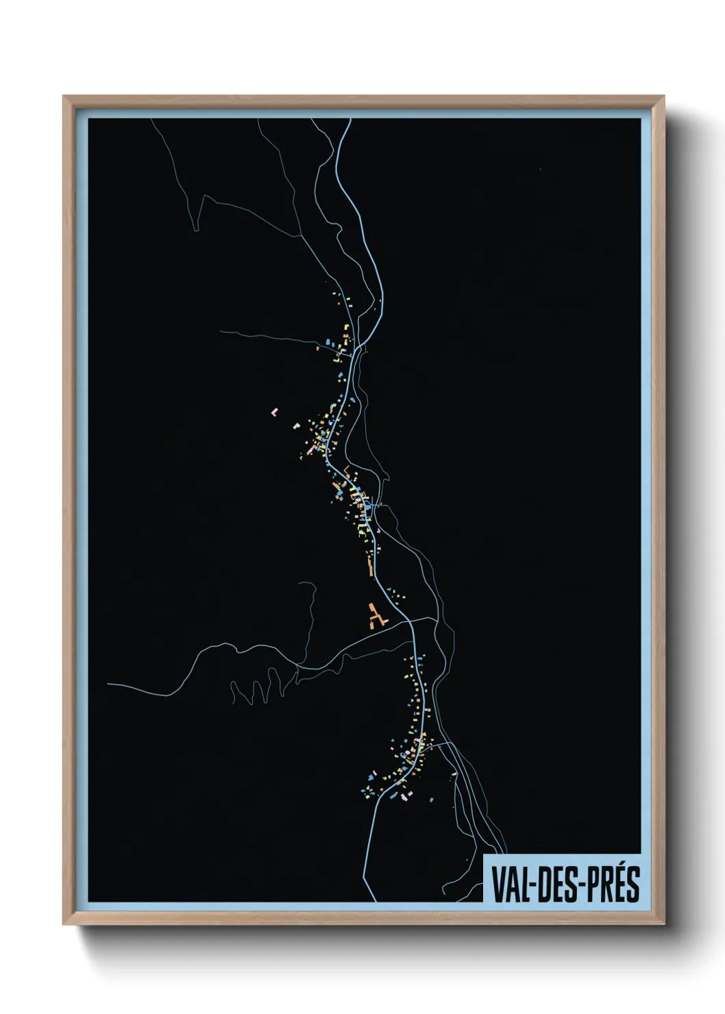 Une affiche de carte sur Val-des-Prés