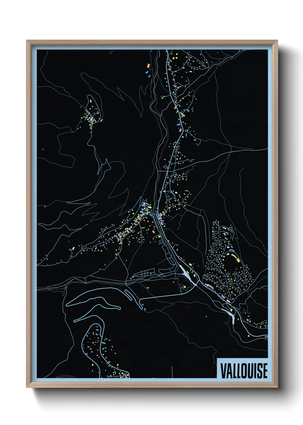 Une affiche de carte sur Vallouise