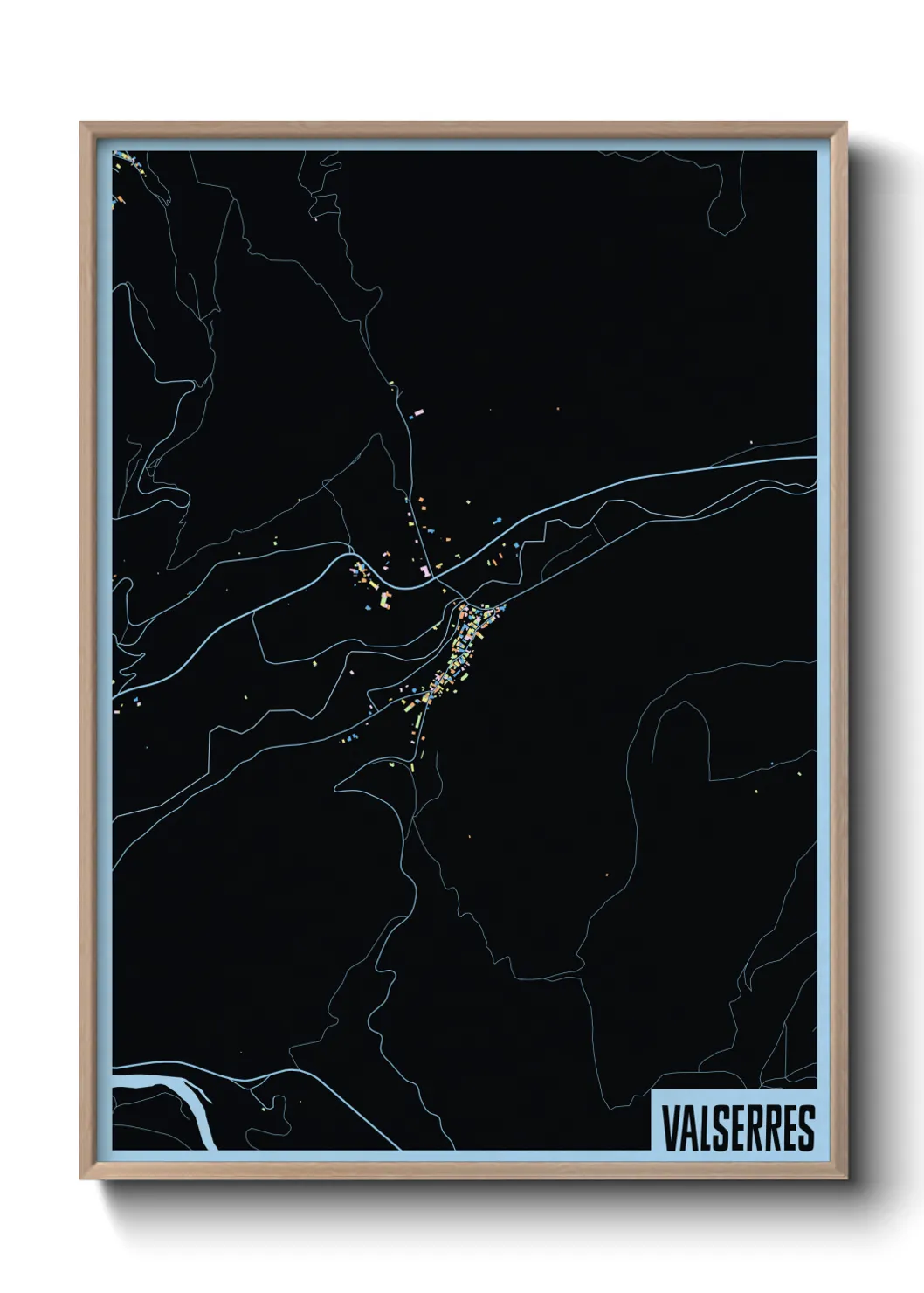 Une affiche de carte sur Valserres