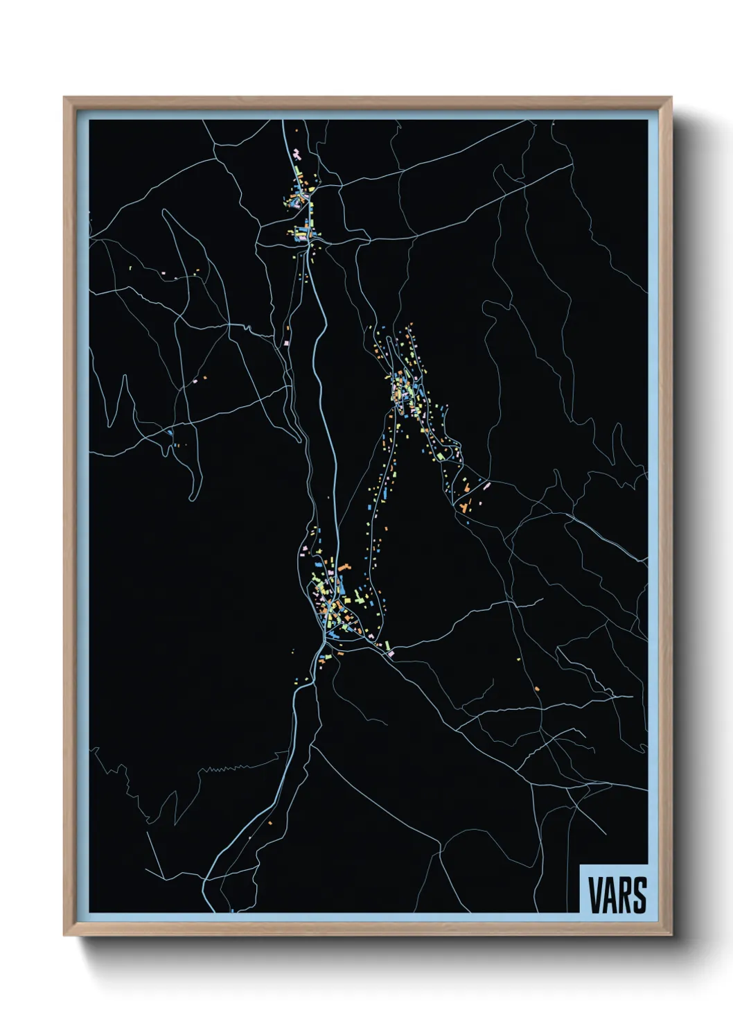 Une affiche de carte sur Vars