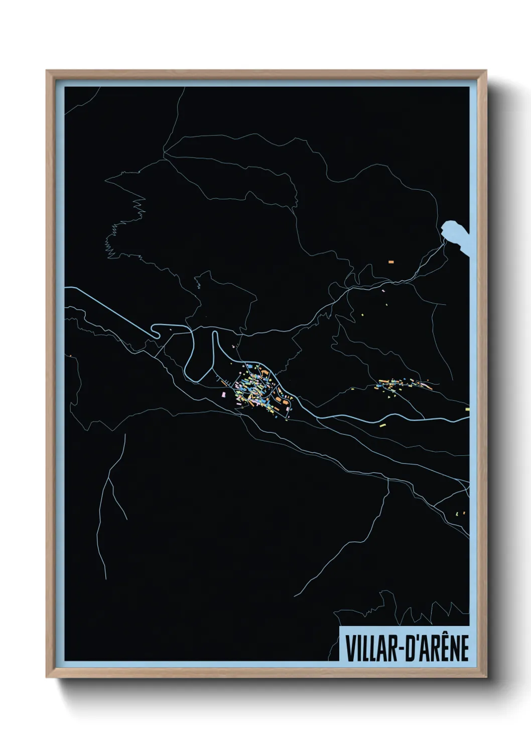 Une affiche de carte sur Villar-d'Arêne