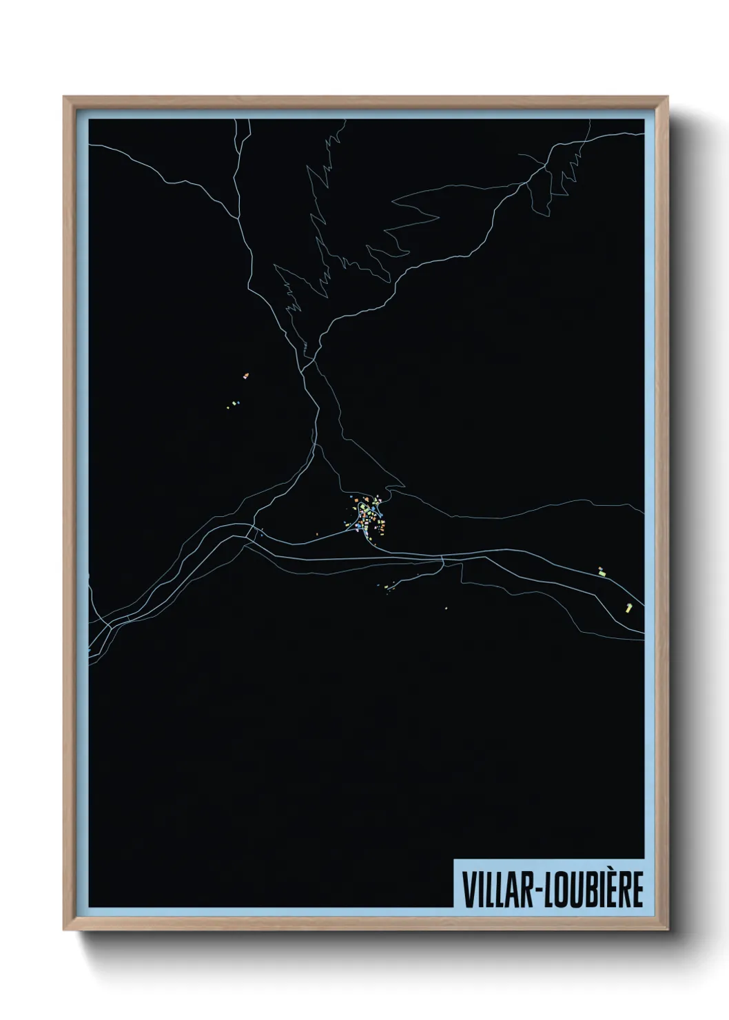 Une affiche de carte sur Villar-Loubière