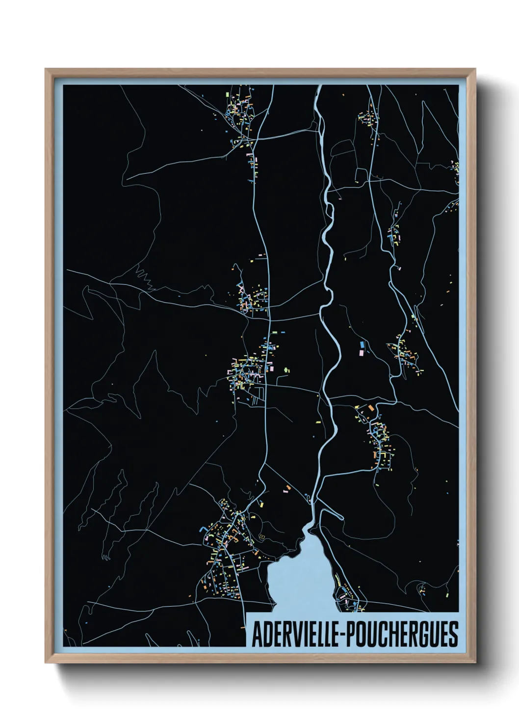 Une affiche de carte sur Adervielle-Pouchergues