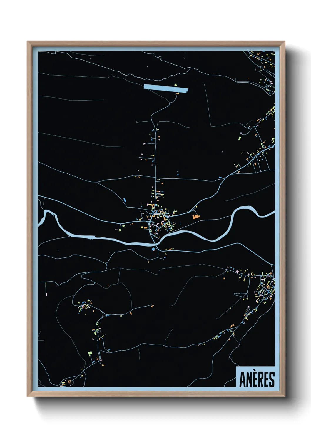 Une affiche de carte sur Anères