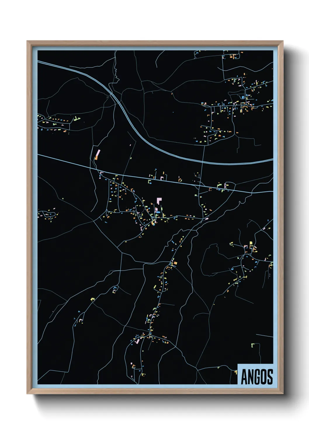 Une affiche de carte sur Angos