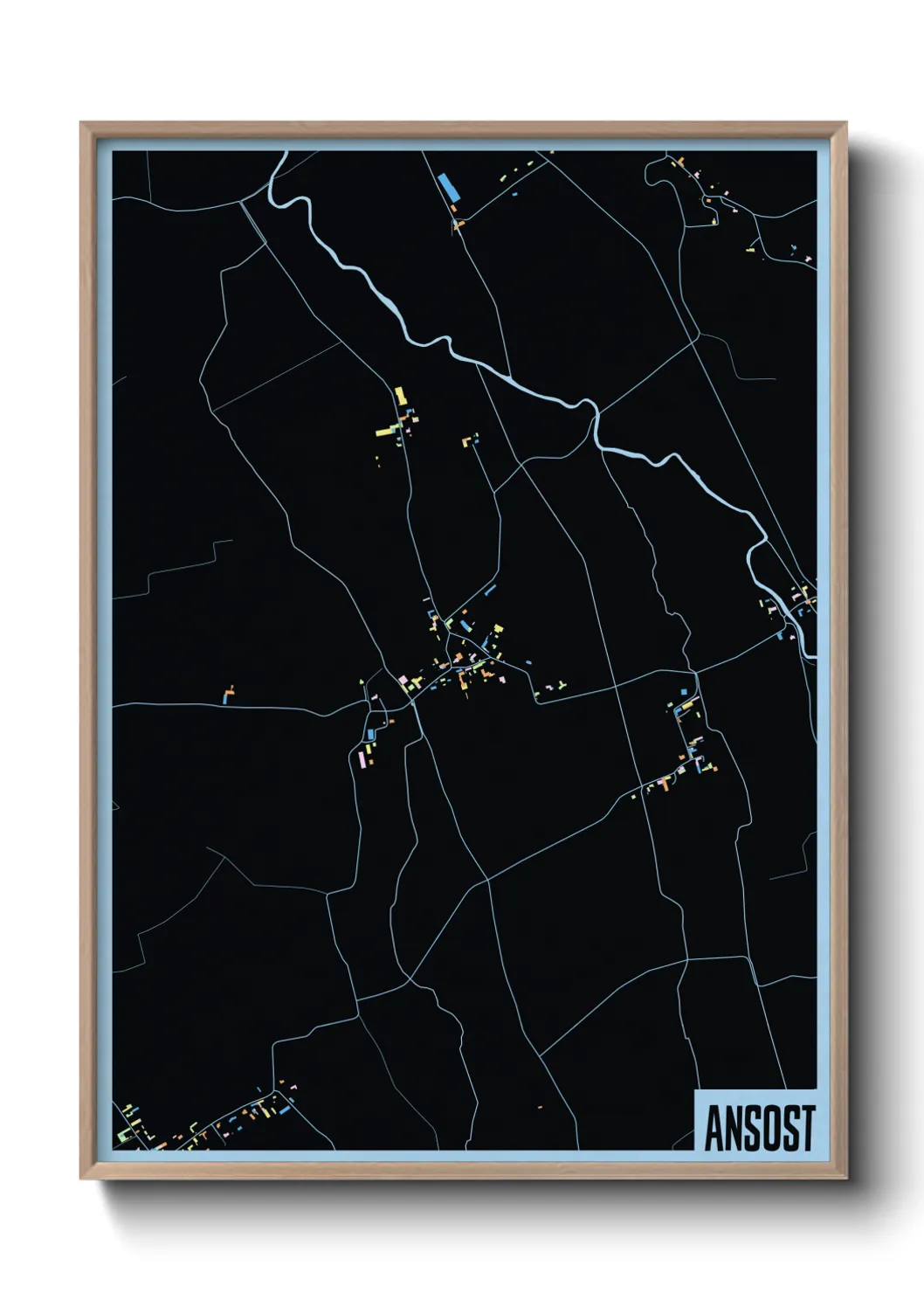 Une affiche de carte sur Ansost