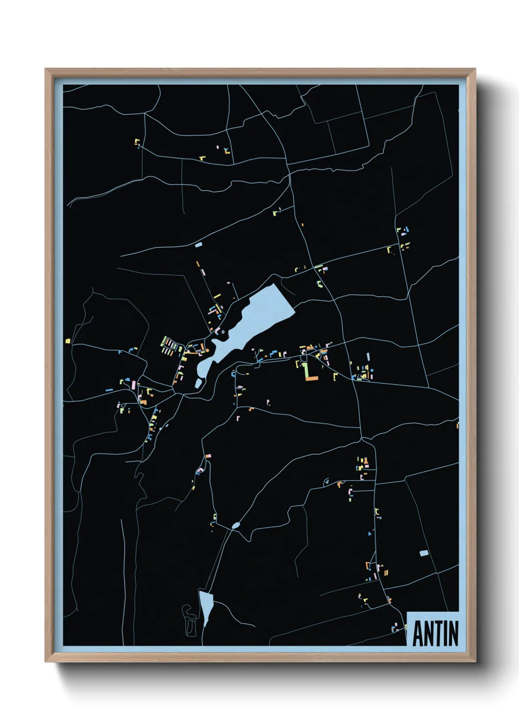 Une affiche de carte sur Antin