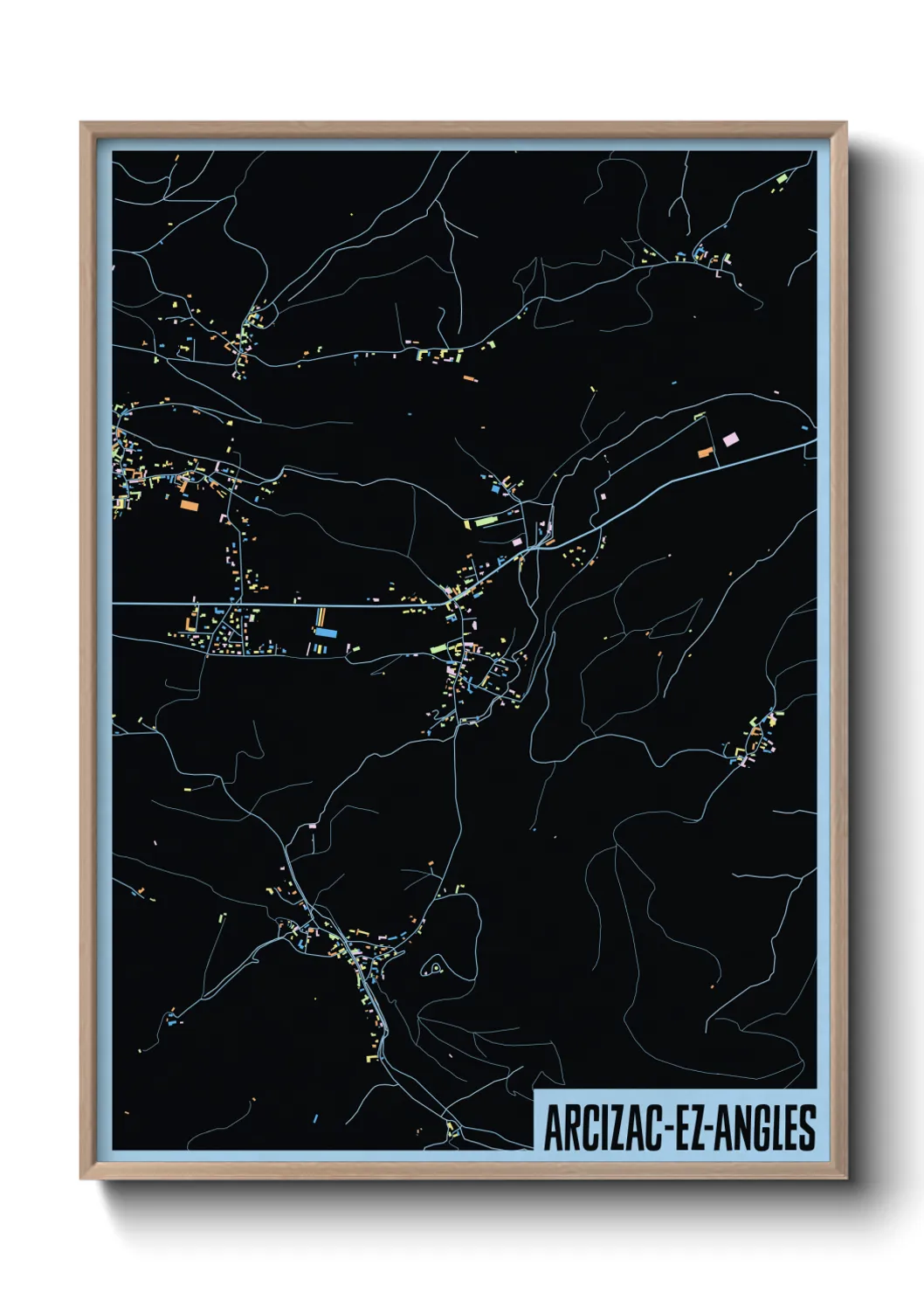 Une affiche de carte sur Arcizac-ez-Angles