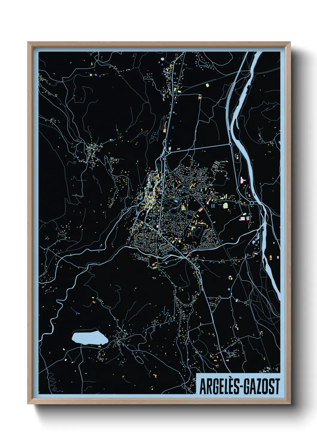 Une affiche de carte sur Argelès-Gazost