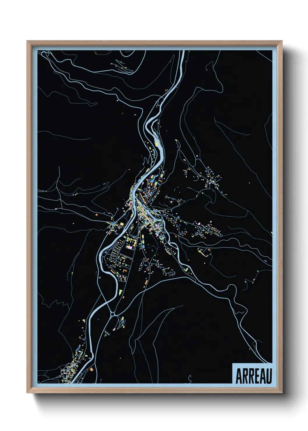 Une affiche de carte sur Arreau