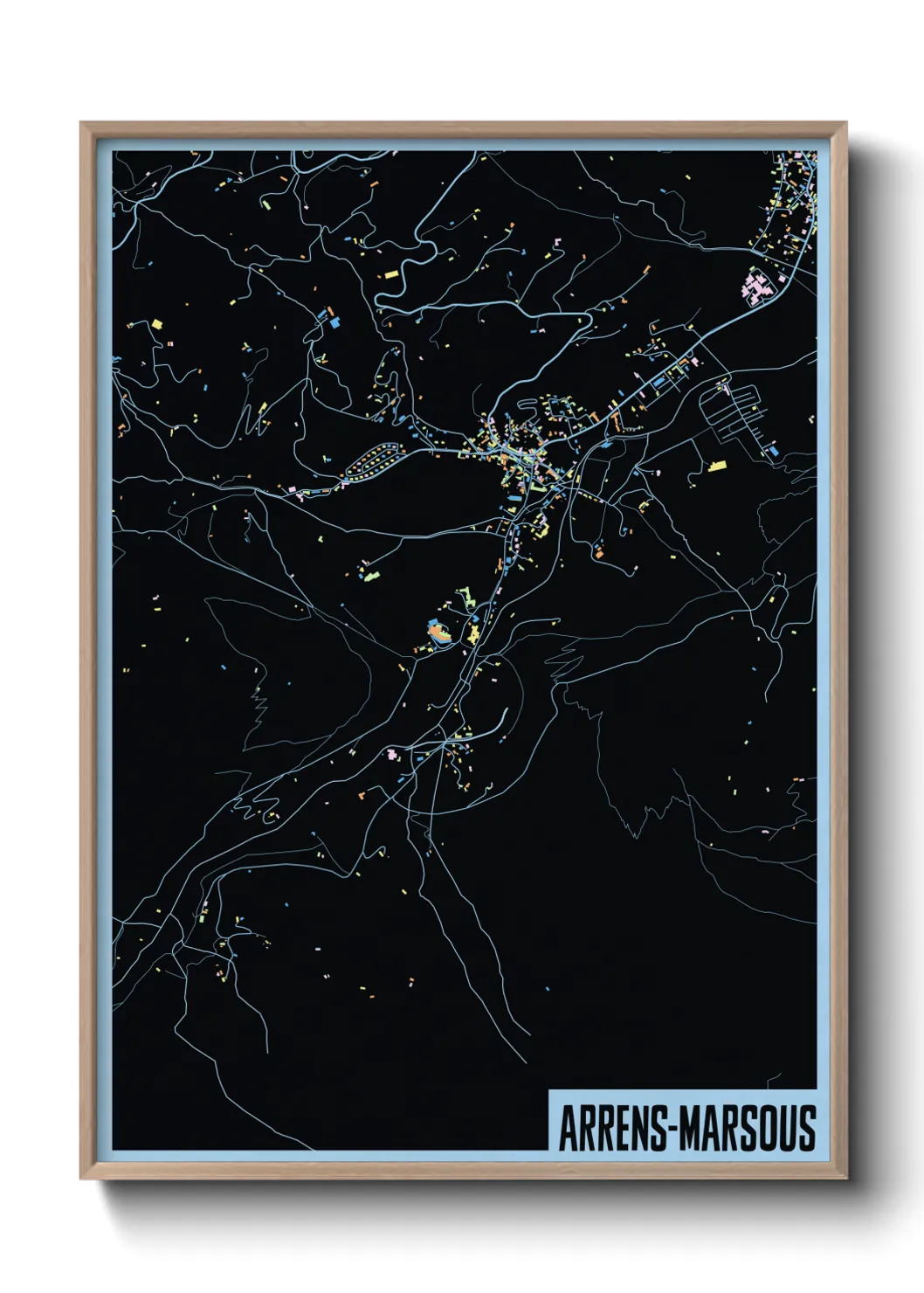 Une affiche de carte sur Arrens-Marsous