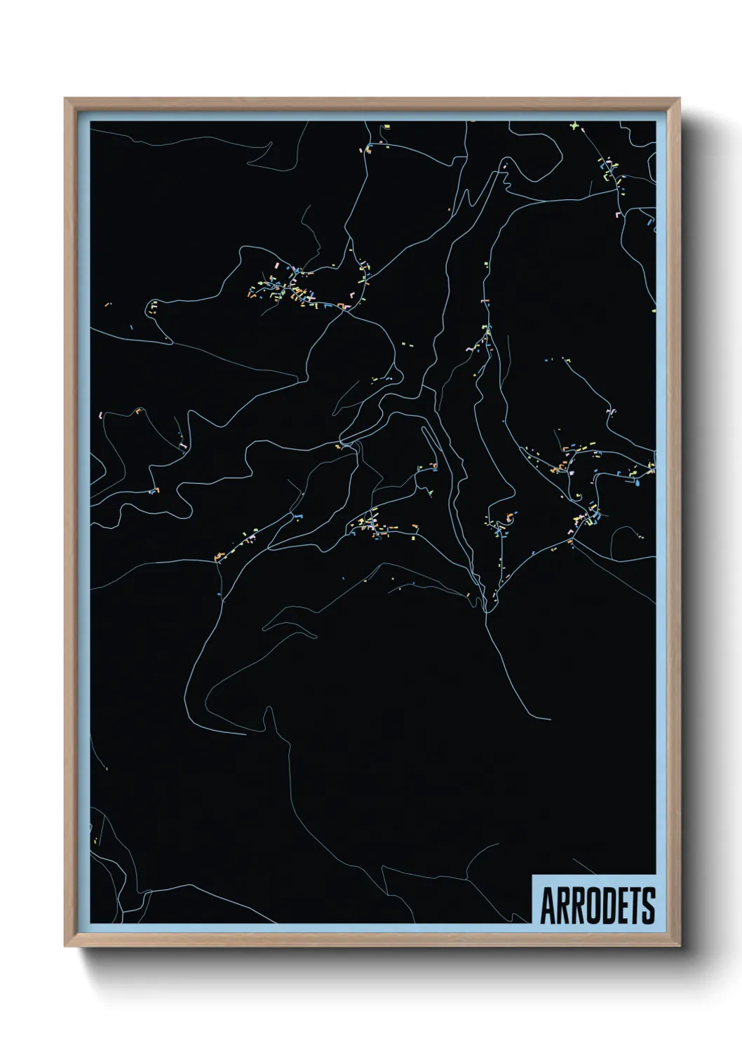 Une affiche de carte sur Arrodets
