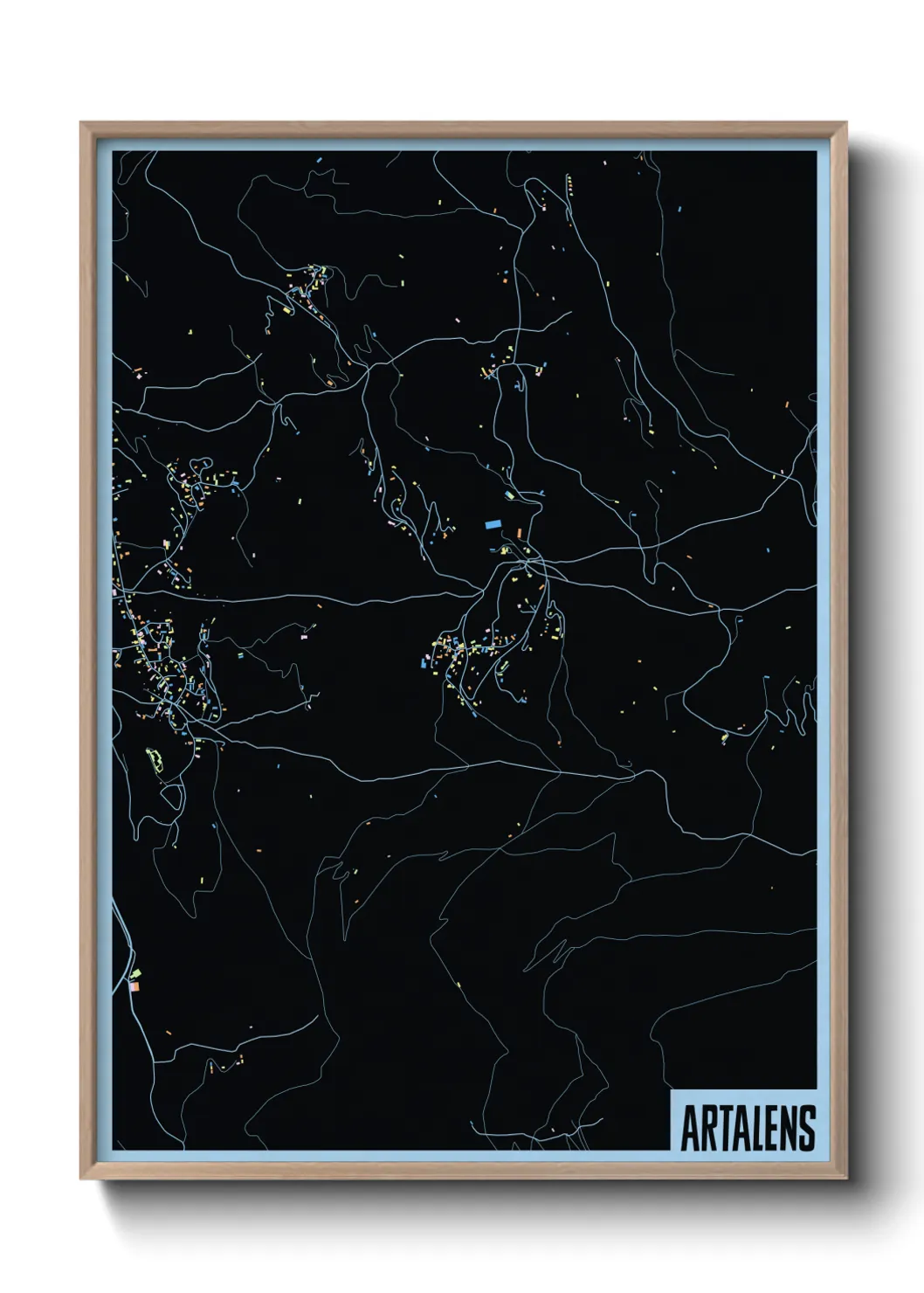 Une affiche de carte sur Artalens