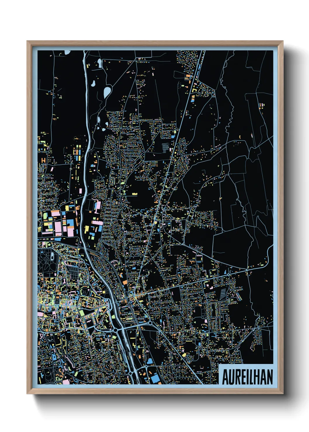 Une affiche de carte sur Aureilhan