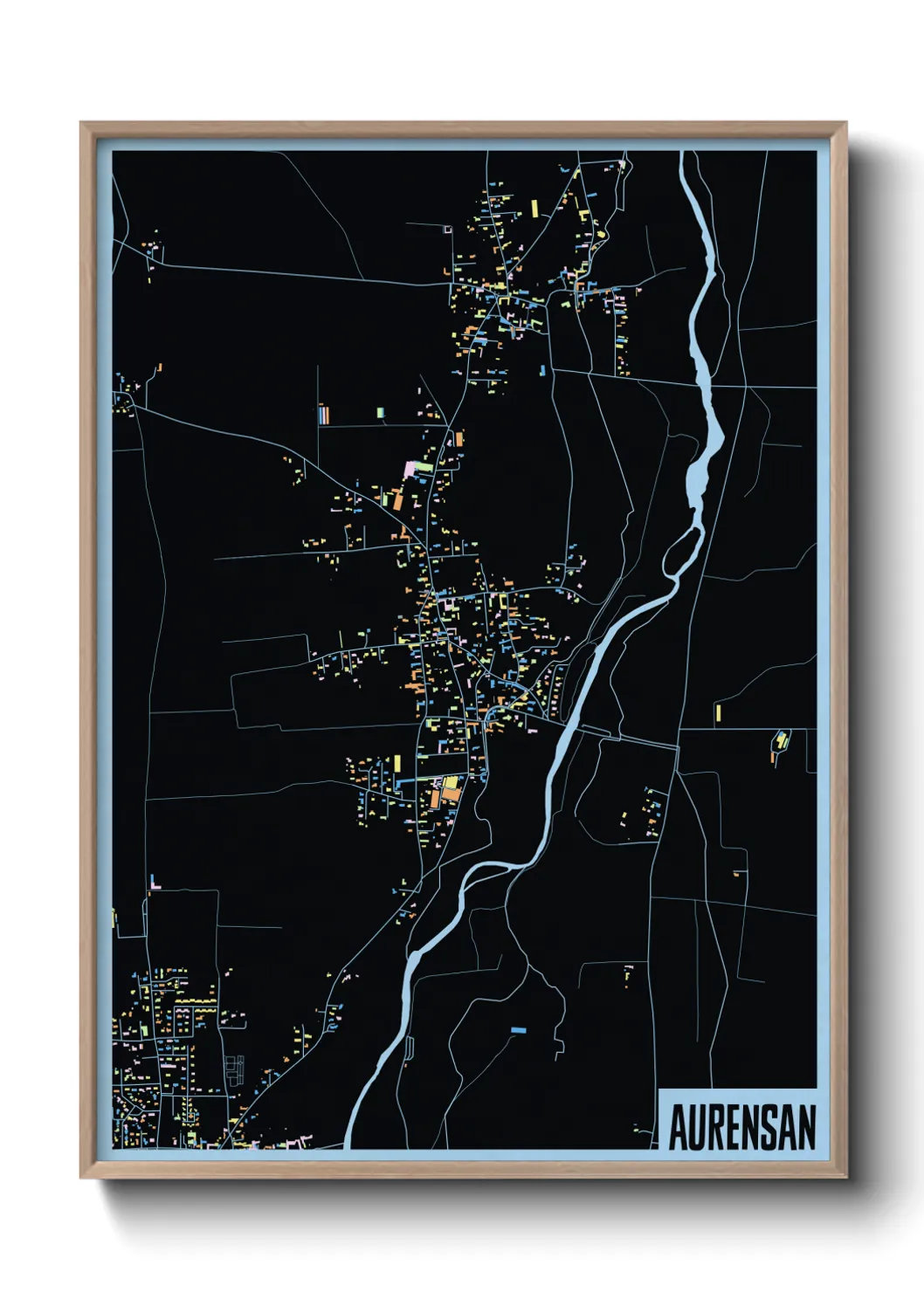 Une affiche de carte sur Aurensan