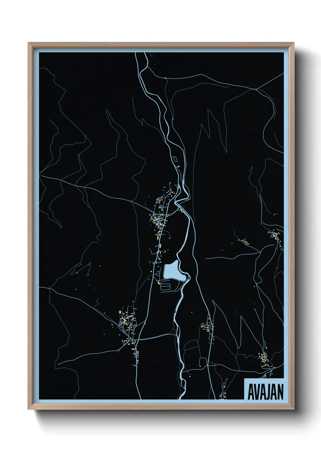 Une affiche de carte sur Avajan