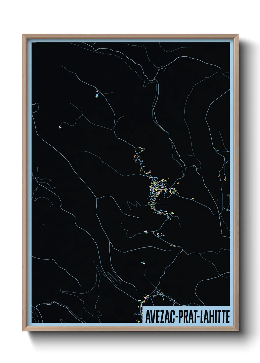 Un poster carteAvezac-Prat-Lahitte