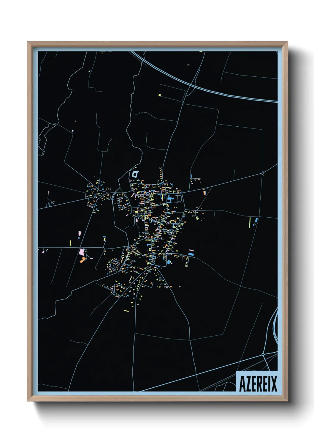 Une affiche de carte sur Azereix