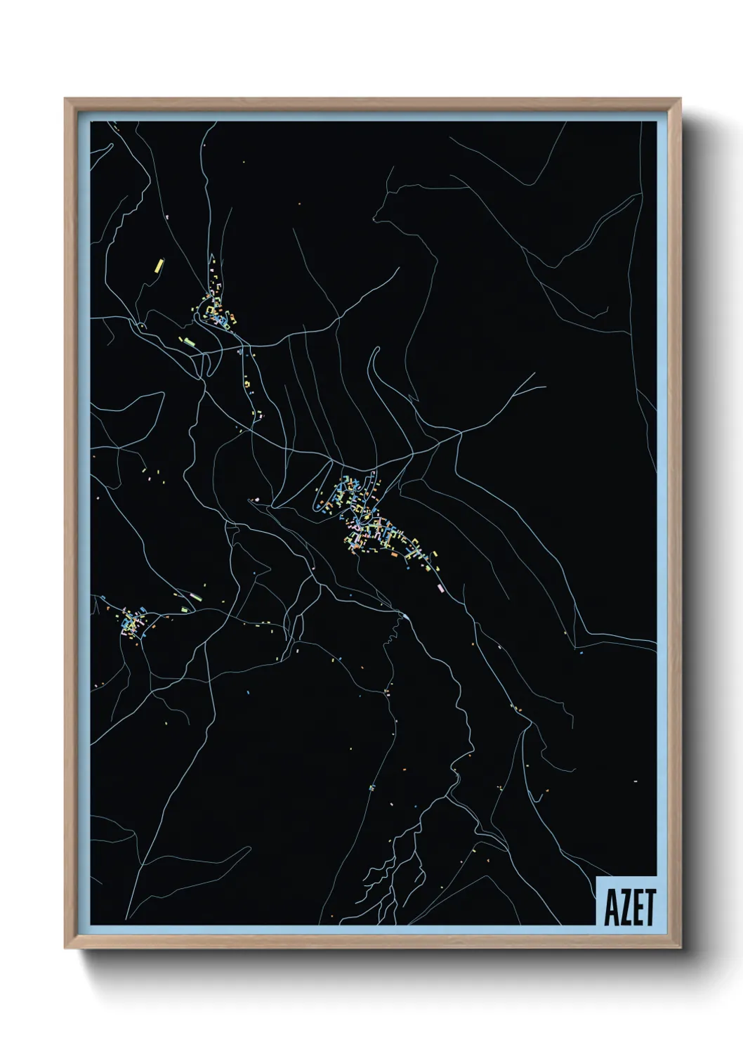 Une affiche de carte sur Azet