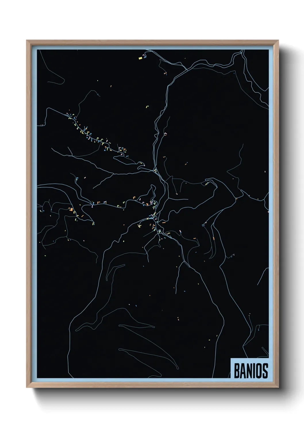 Une affiche de carte sur Banios