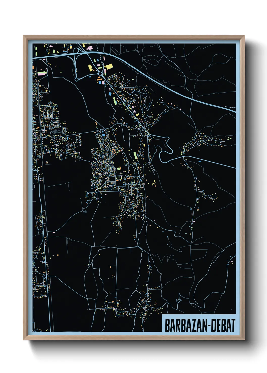 Une affiche de carte sur Barbazan-Debat