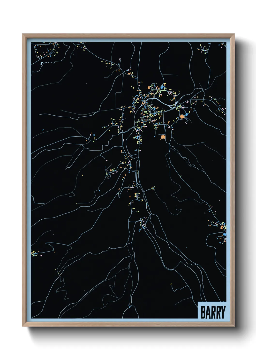 Une affiche de carte sur Barry