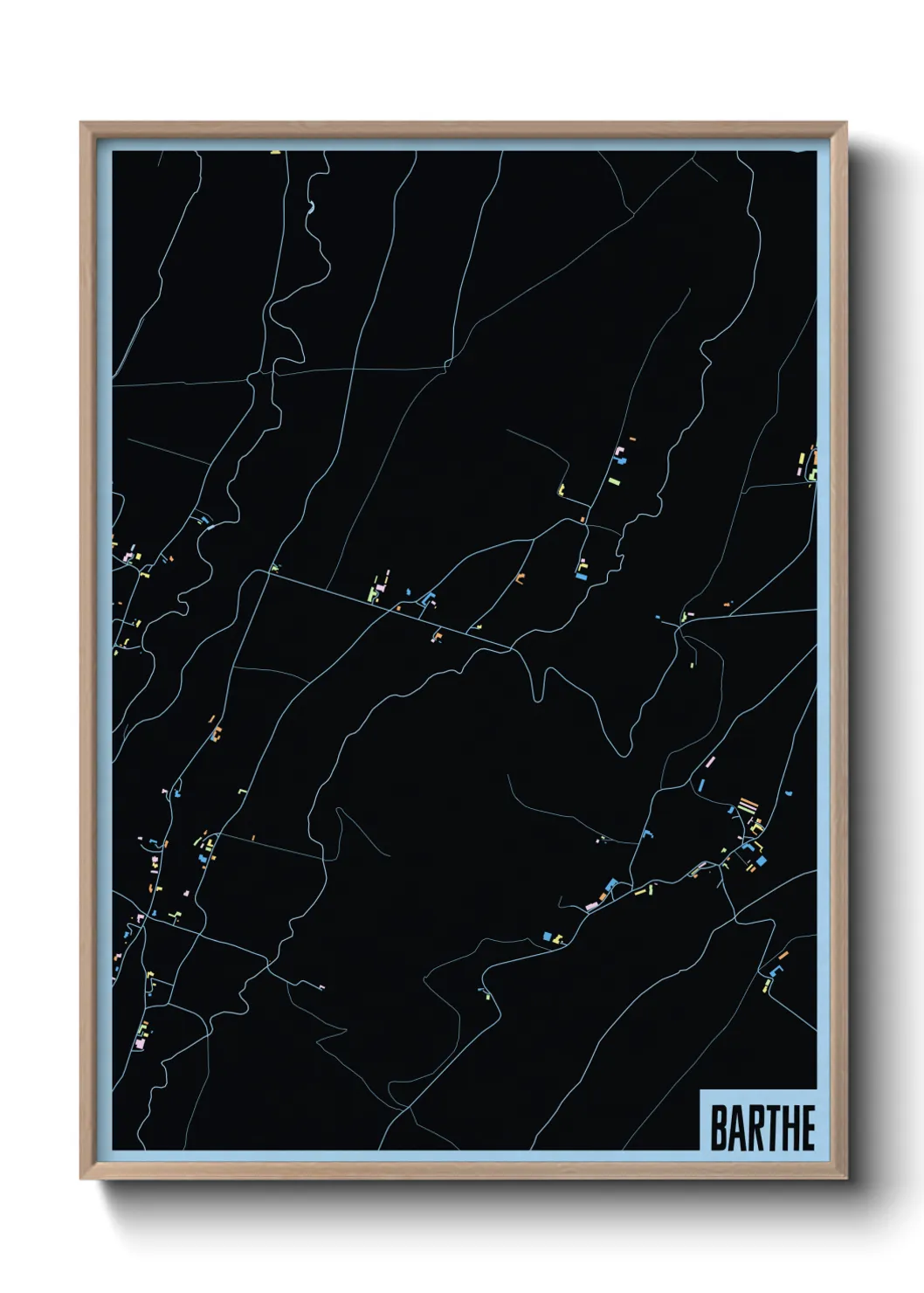 Une affiche de carte sur Barthe
